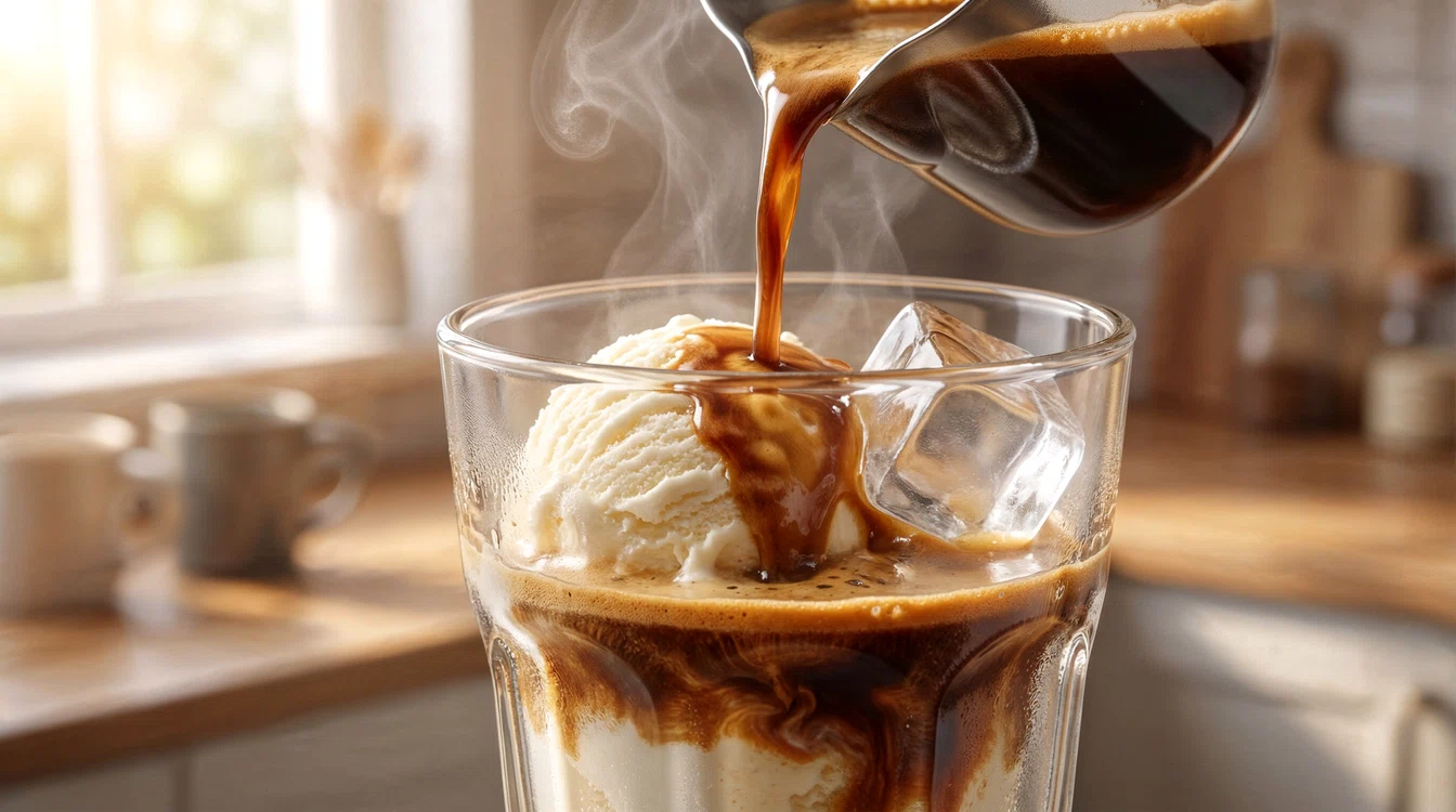 Affogato, espresso fierbinte peste înghețată. Sursă foto: Pixabay  