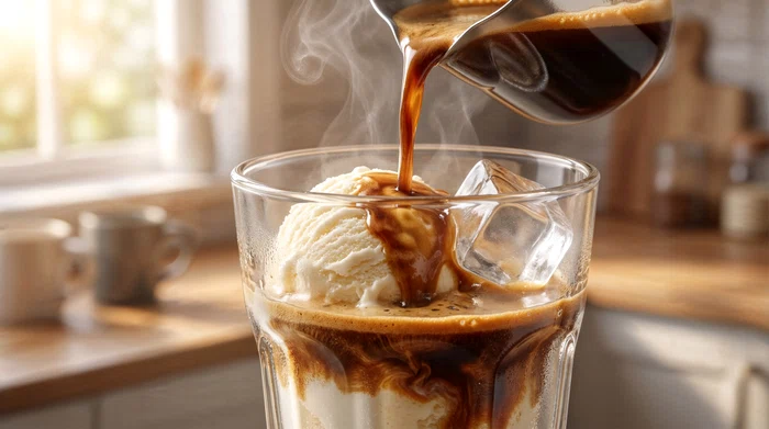 Affogato, espresso fierbinte peste înghețată. Sursă foto: Pixabay  