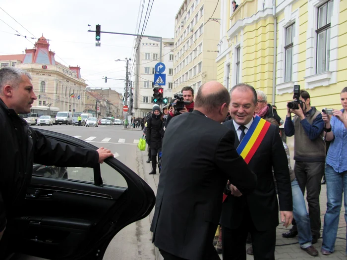 Traian Băsescu a venit joi, 14 februarie, la Cluj-Napoca FOTO: Florina POP