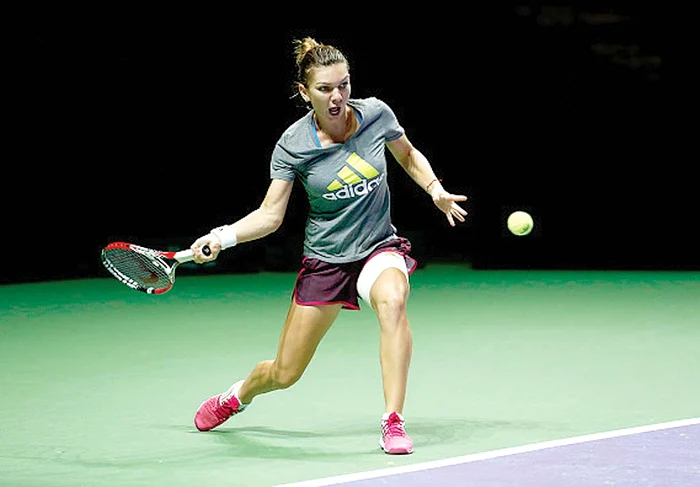 Simona Halep, la antrenament