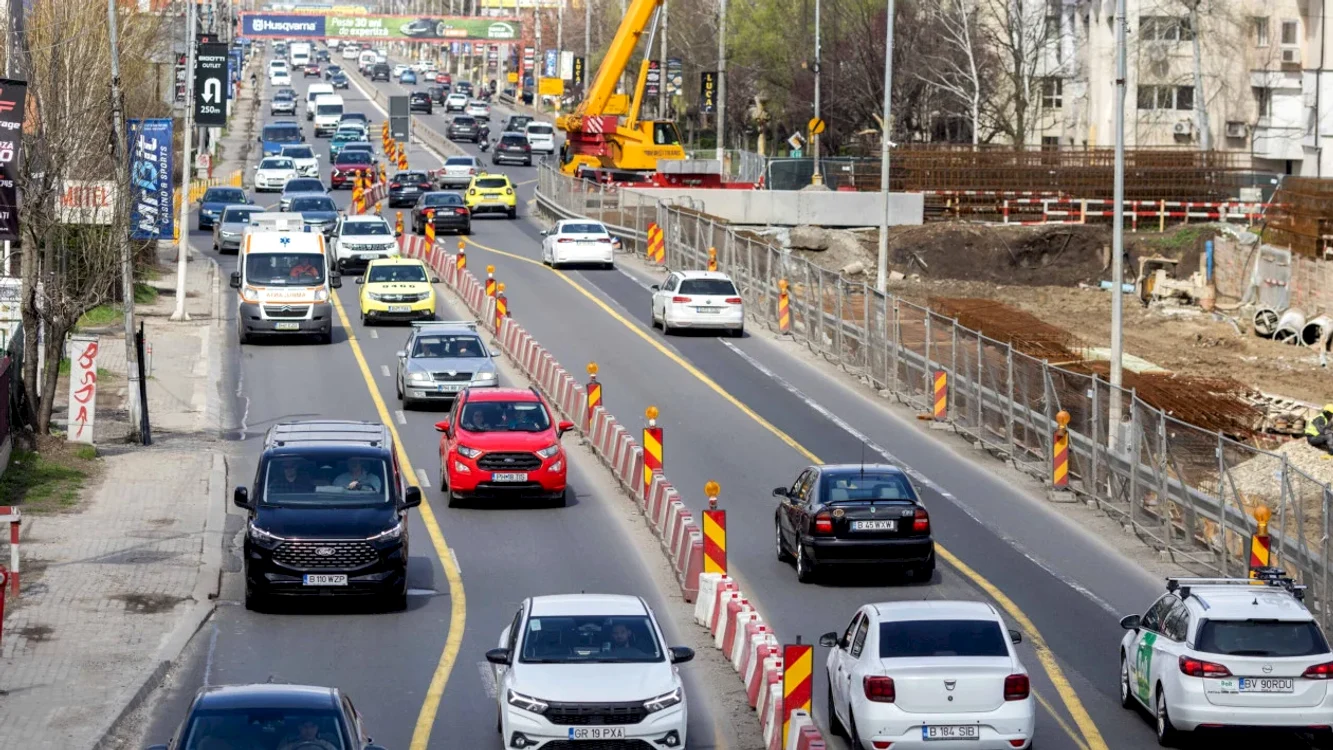 Traficul rutier în Otopeni este gâtuit de lucrările la Magistrala 6. foto: Inquam Photos