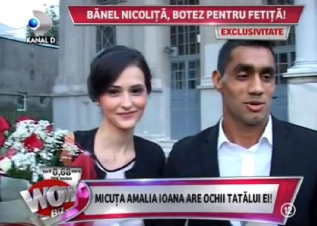 Bănel Nicoliţă şi-a botezat fetiţa