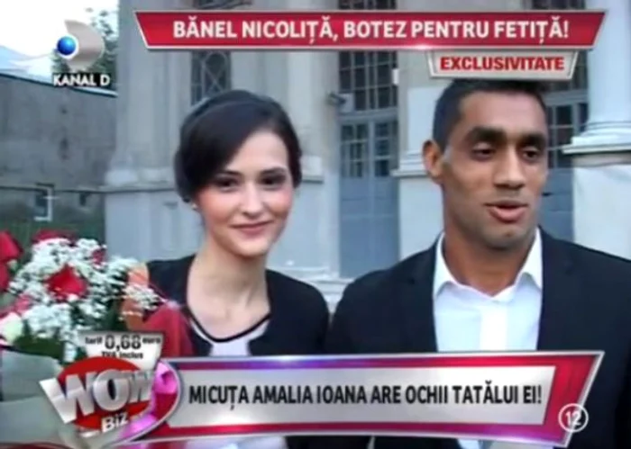 Bănel Nicoliţă şi-a botezat fetiţa