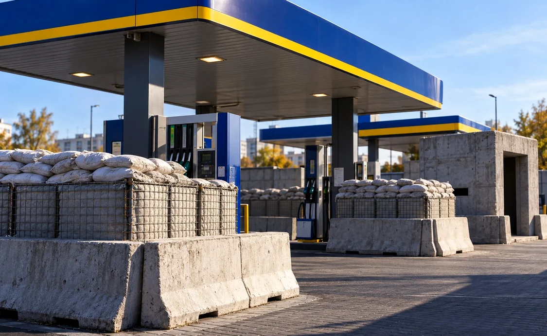 Benzinăriile din Ucraina sunt transformate în adevărate puncte fortificate
