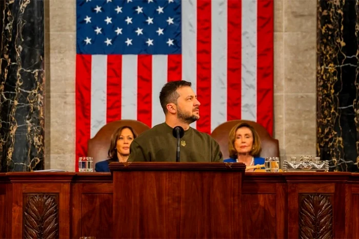 Volodimir Zelenski în Congresul SUA FOTO Twitter.com/speakerpelosi