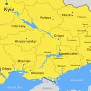 harta sud-est ucraina cu regiunea Donbas, lugansk, donețk și severodonețk shutterstock