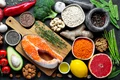 Dieta - alimente sanatoase - peste - nuci  fructe - legume FOTO Shutterstock 