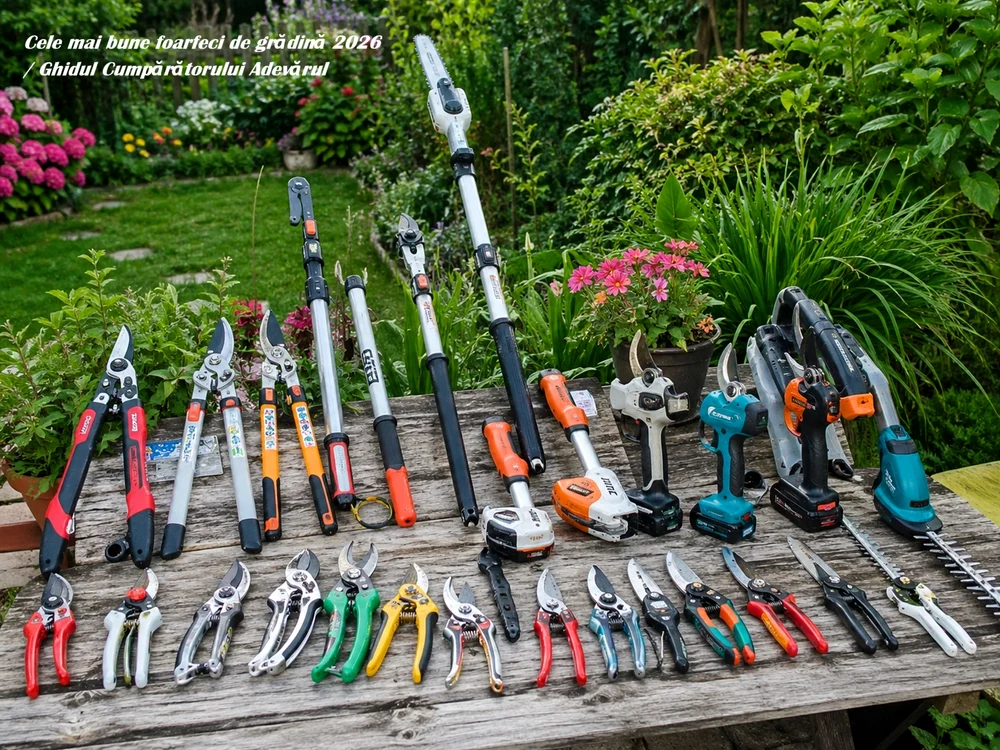 Diverse foarfeci de grădină pentru a ilustra Top 2026 Foto DMS pentru Ghidul Cumpărătorului Adevărul