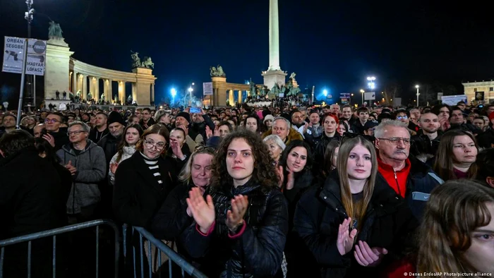 Protestul a avut loc în Piaţa Eroilor din Budapesta