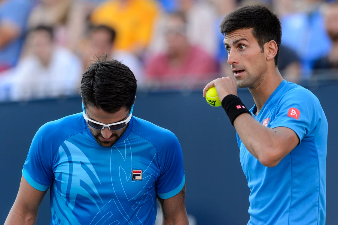 
    Novak Djokovic și Janko Tipsarevic au făcut echipă la dublu Foto: Guliver / GettyImages  