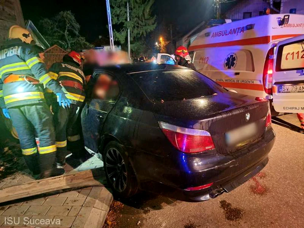 Imagine de la locul accidentului FOTO ISU Suceava