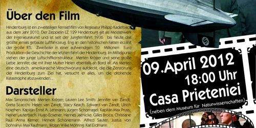 Filmul Hindenburg rulează la Suceava în cadrul Serilor Filmului German 