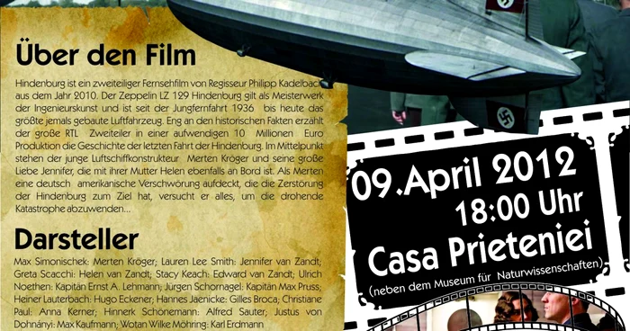 Filmul Hindenburg rulează la Suceava în cadrul Serilor Filmului German