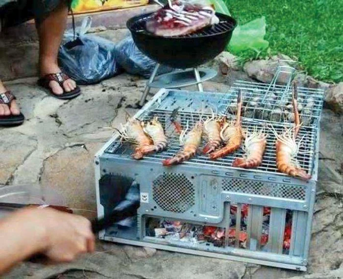 După ce computerul s-a „prăjit”, du-l în curte şi o să-ţi gătească nişte langustine delicioase