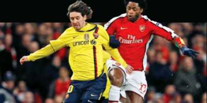 Messi (stânga), asul  de pe „Nou Camp“