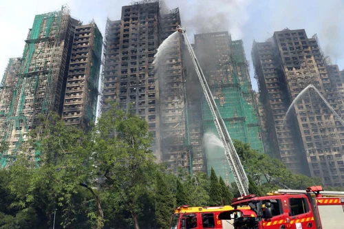 Incendiu în Hong Kong FOTO Profimedia