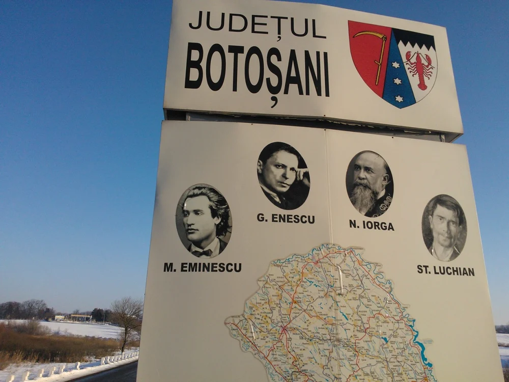 Intrarea in judeţul Botoşani din localitatea Vârfu Câmpului FOTO Liviu Iolu