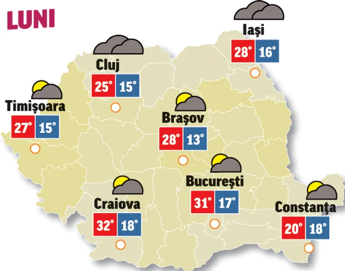 Prognoza meteo 13 iulie anunță vreme capricioasă