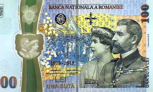 Bancnota de 100 de lei cu Regele Ferdinand şi Regina Maria jpeg