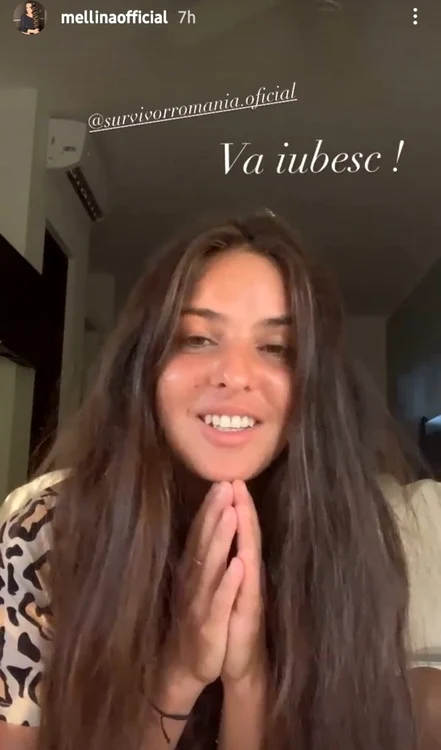 
    Mellina a făcut un live pe Instagram din camera de hotel, 