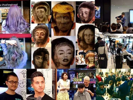 Opere de artă la un salon de frizerie din Taiwan Foto FB XB Hair Allen