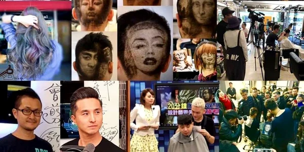 Opere de artă la un salon de frizerie din Taiwan Foto FB XB Hair Allen