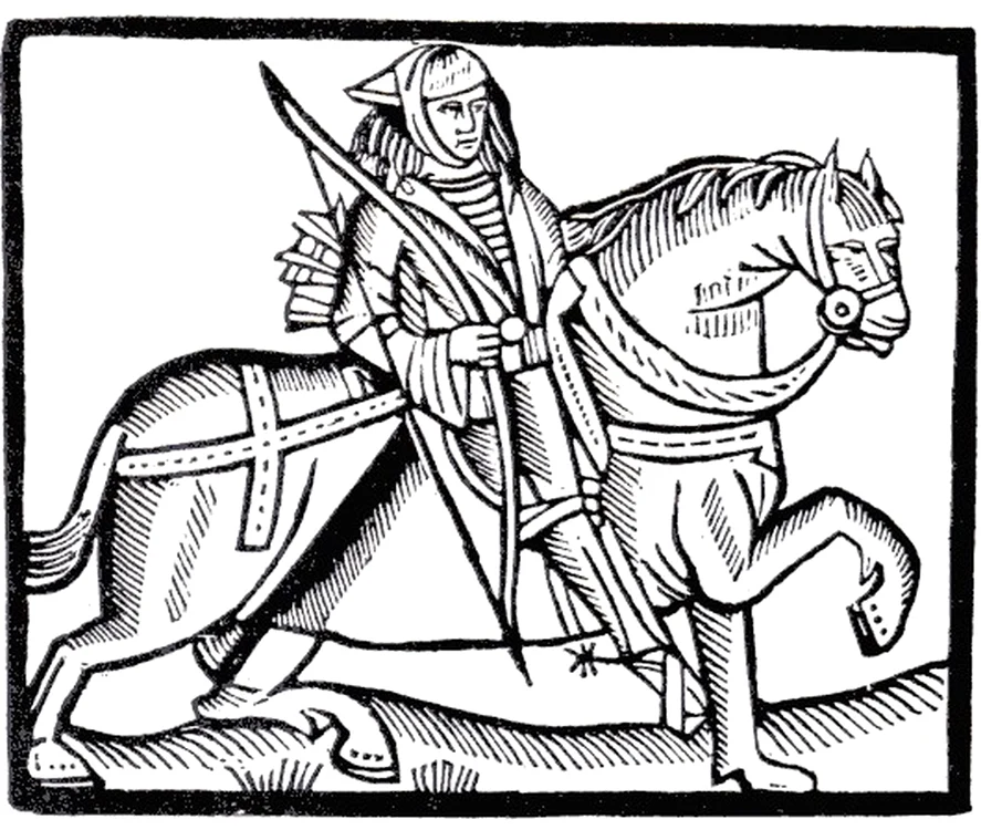 Robin Hood. Gravură din secolul al XV-lea (© Wikimedia Commons)