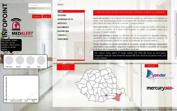 
    Interfaţa medalert.ro  
