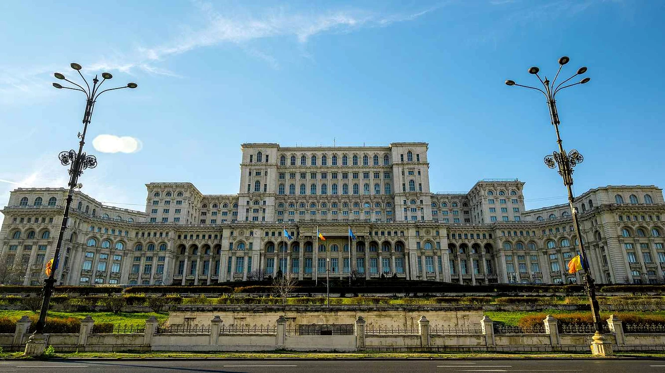 wide view palace parliament bucharest romania jpg