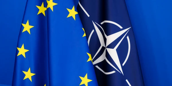 drapel al nato si al uniuneii europene foto shutterstock jpg