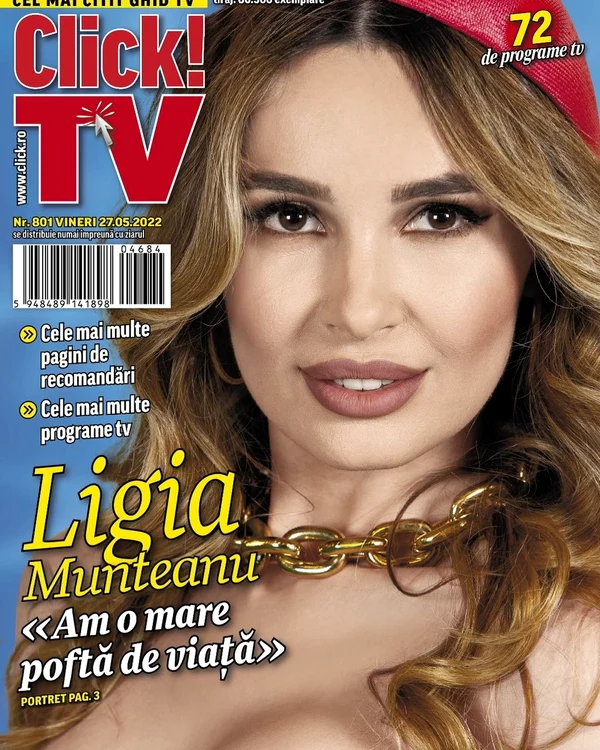 Ligia Munteanu, pe coperta ghidului Click! TV
