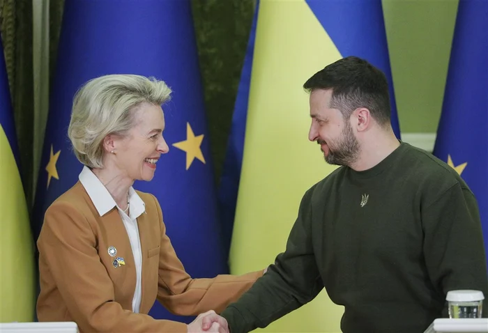 Președinta CE ține o conferință de presă alături de Zelenski la Kiev FOTO EPA-EFE