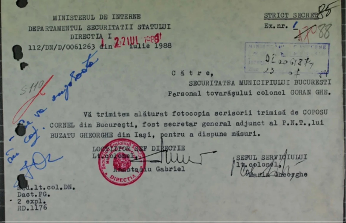 scrisoarea trimisa de coposu istoricucului gh. buzatu foto arhiva cnsas