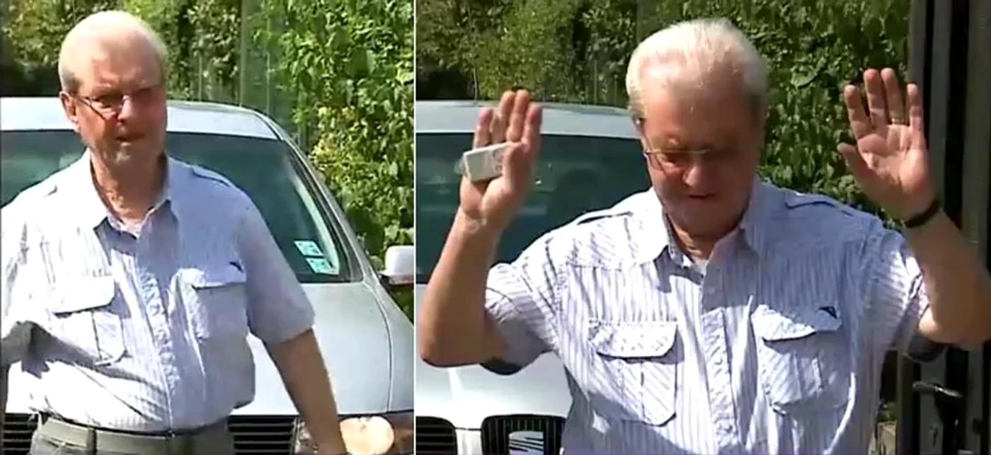 Profesorul Mencinicopschi, în momentul eliberării din închisoare, în 2016
