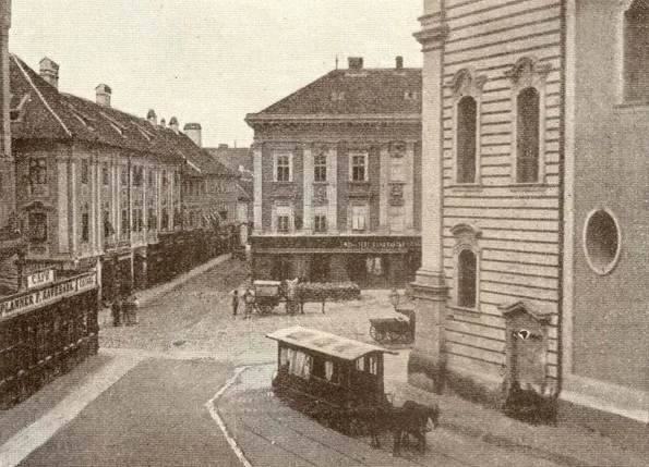 Tramvai cu cai pe străzile Timișoarei (© Muzeul Național al Banatului) 