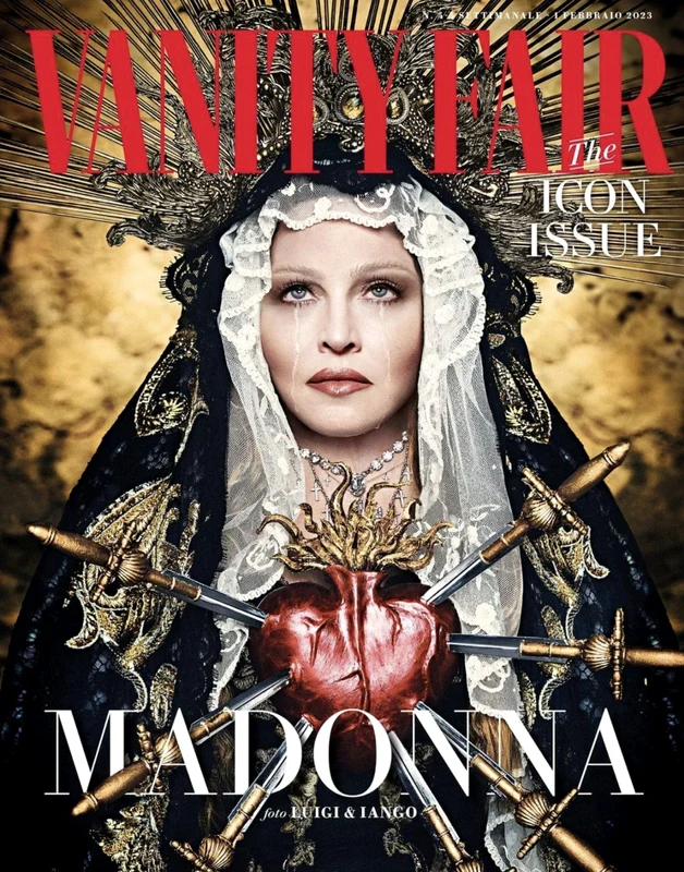 Madonna apare ca Feciora Maria pe coperta revistei 