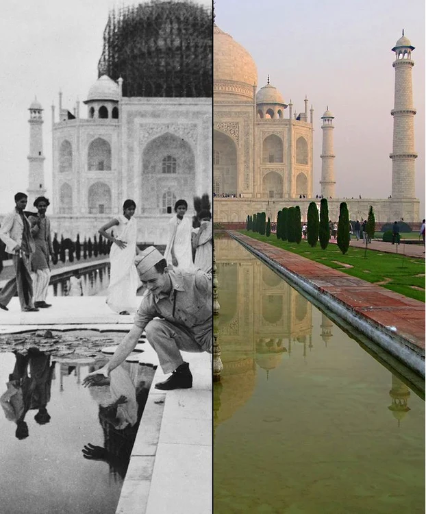 Palatul Taj Mahal: restaurarea din 1942 vs prezent