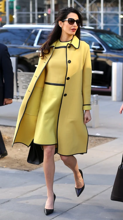 Amal Alamuddin Clooney quitte son hôtel de New York pour se rendre aux Nations Unis jpeg