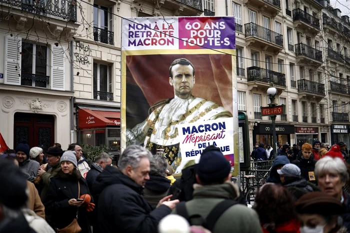 Protest față de plănuita reformă a pensiilor în Franța. Paris, 19 ianuarie 2023 Foto EPA EFE