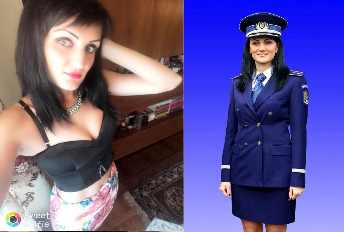 Poliţista Elena Atena Bănuţ, şi în civil, şi în uniformă