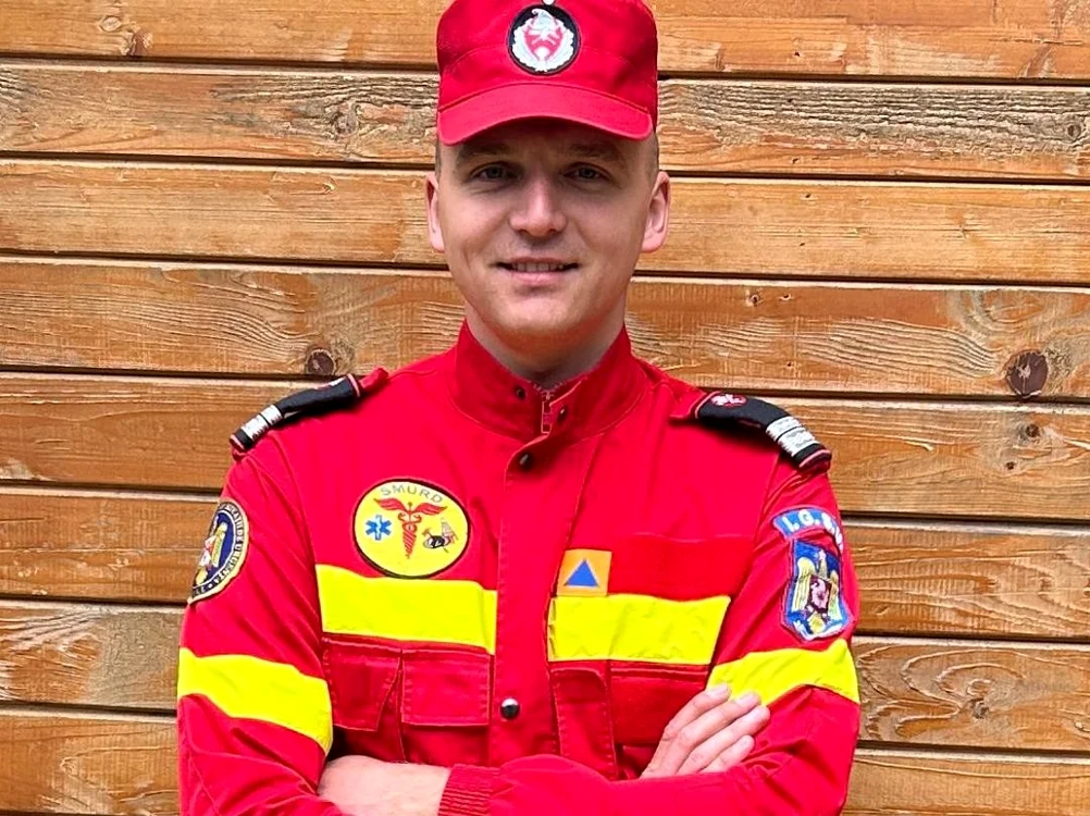 Dorin Muntean, un pompier felicitat de conducerea Ministerului de Interne FOTO ISu Neamț