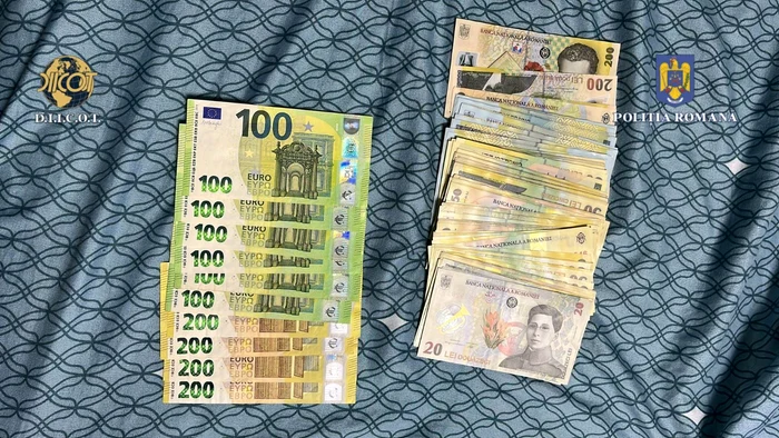 Sume de bani reținute de la traficanți/FOTO: Poliția Română