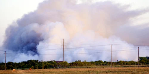 Fumul dens ameninţă oraşul. Foto: Redeşteptarea