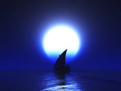 sailboat illuminated by moon jpg