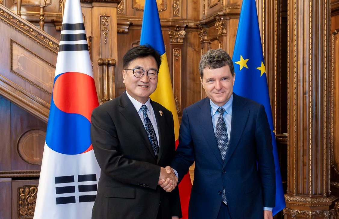 Woo Won-shik și Nicor Dan, la Palatul Cotroceni FOTO: Administrația Prezidențială