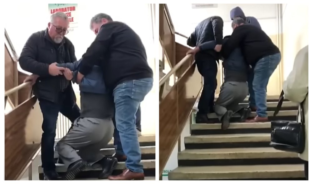 Imaginile umilinței. Pacient târât pe scări la o policlinică din Ploiești. DSP Prahova a demarat un control