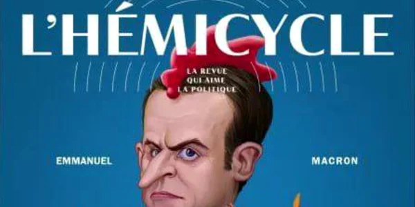 Macron caricatura revista Twitter jpg