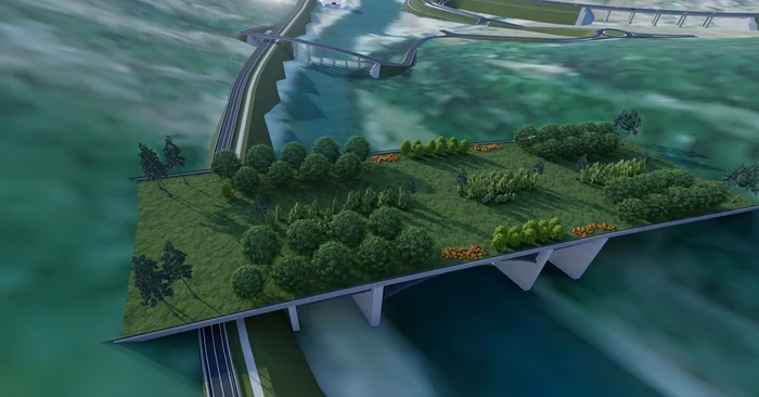 Ecoductul de la Cornetu / Sursă: HotNews.ro via CNAIR.