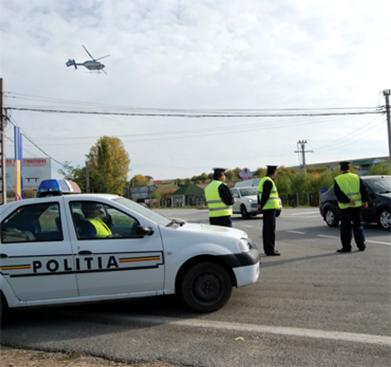 Traficul rutier a fost controlat din elicopter