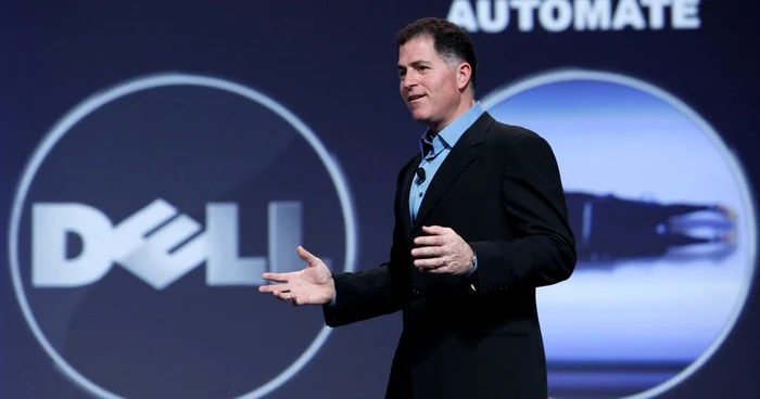 Preşedintele Dell, Michael Dell, la un discurs ţinut la o conferinţă Oracle din 2009. FOTO Mediafax